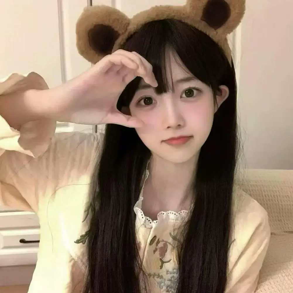 Little Bear Ears Headband Cartoon Plush Hair Hoop Cute Face Hair Accessories Washing Headband Furry Fashion Classic D2J8