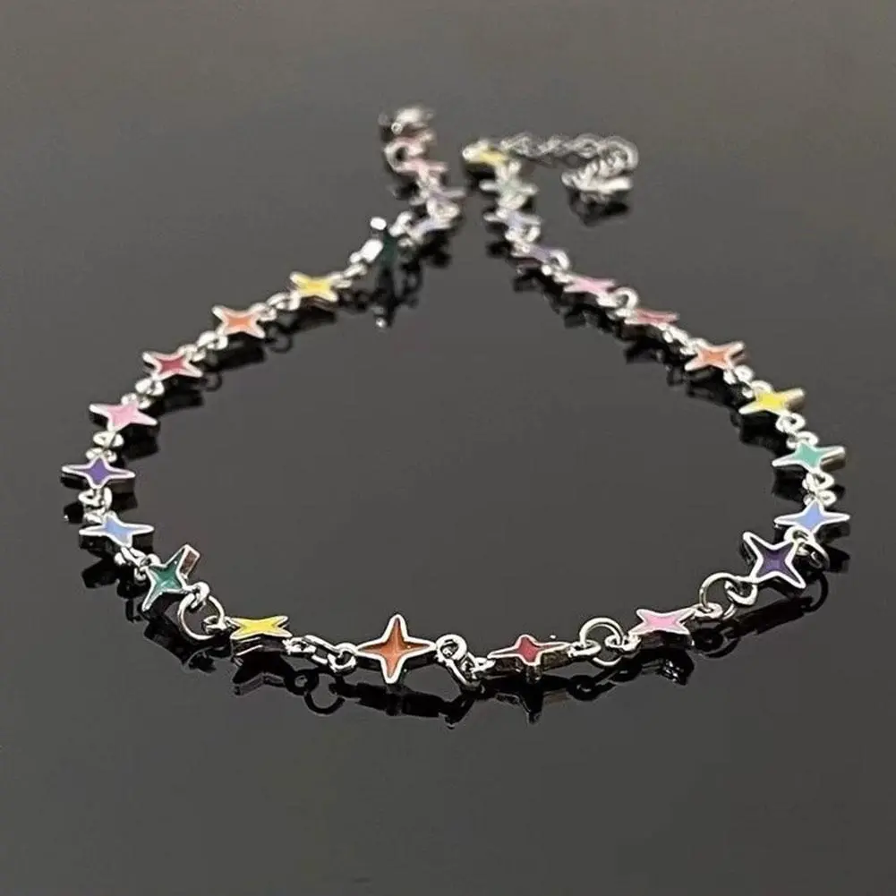 New Trendy Gothic Geometry Star Crystal Choker Pendant Chain Necklaces For Women Charm Vintage Harajuku Accessories Jewelry