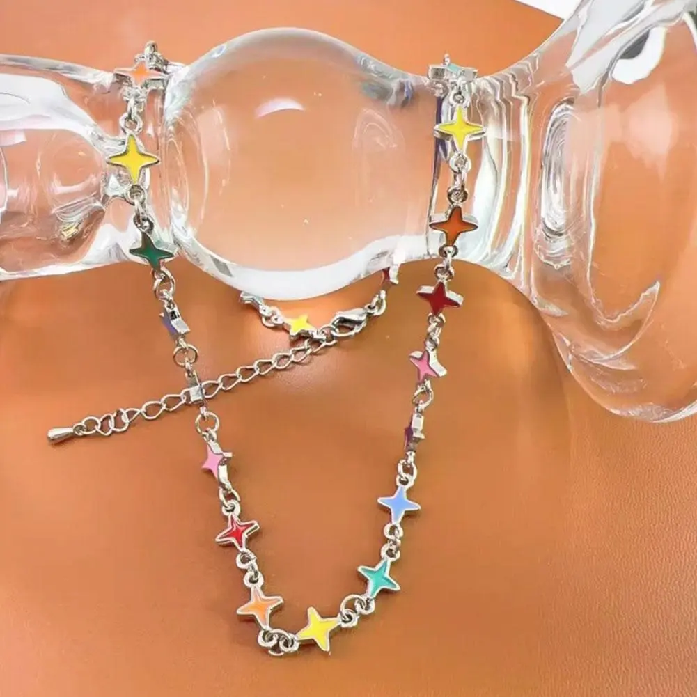 New Trendy Gothic Geometry Star Crystal Choker Pendant Chain Necklaces For Women Charm Vintage Harajuku Accessories Jewelry