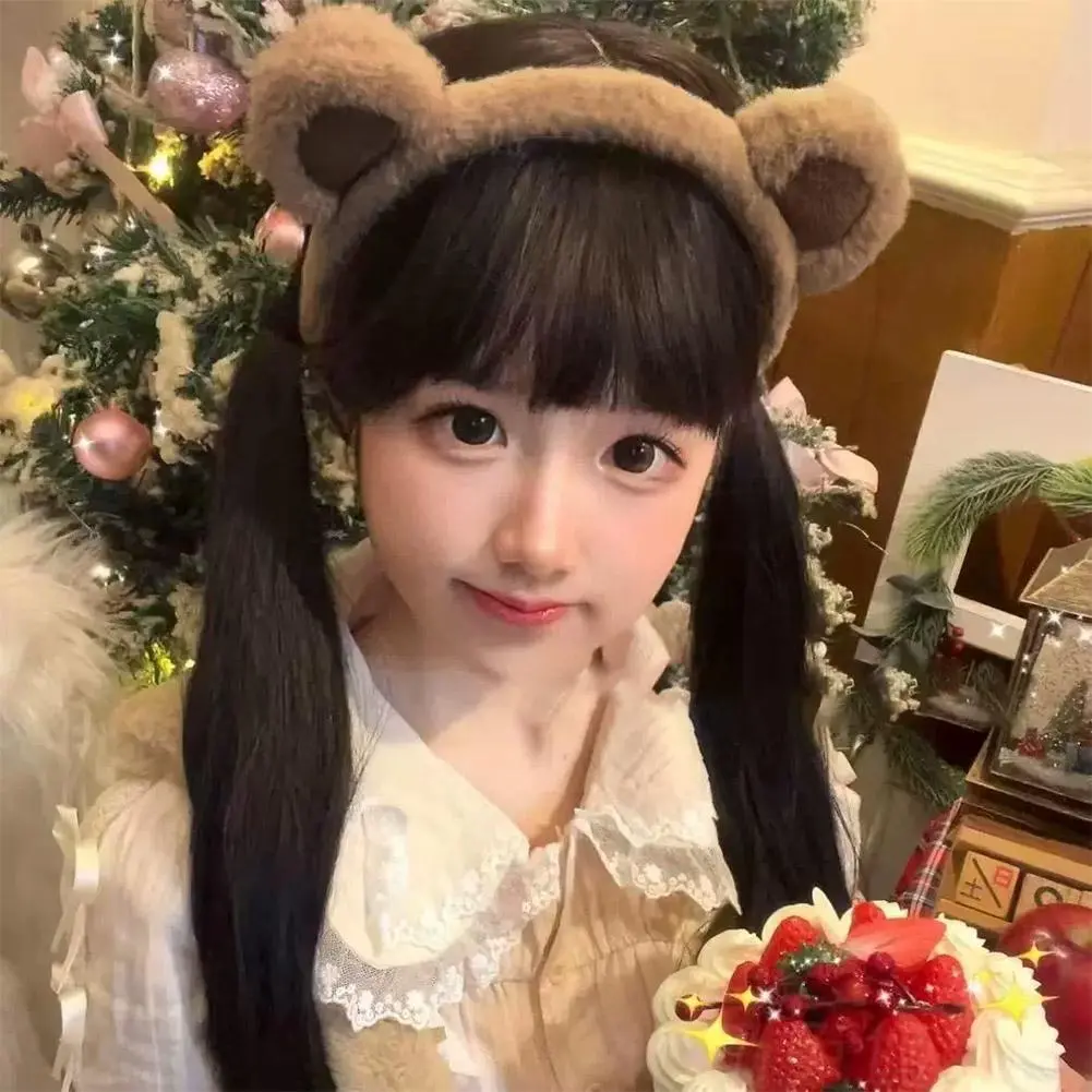 Little Bear Ears Headband Cartoon Plush Hair Hoop Cute Face Hair Accessories Washing Headband Furry Fashion Classic D2J8