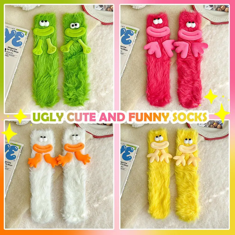 Thickened Warm Mink Socks Women's Autumn Winter Plush Mid-Calf Sleep Socks Cozy Footwear Warm Cute Socks Floor Winter Socks E0Q6