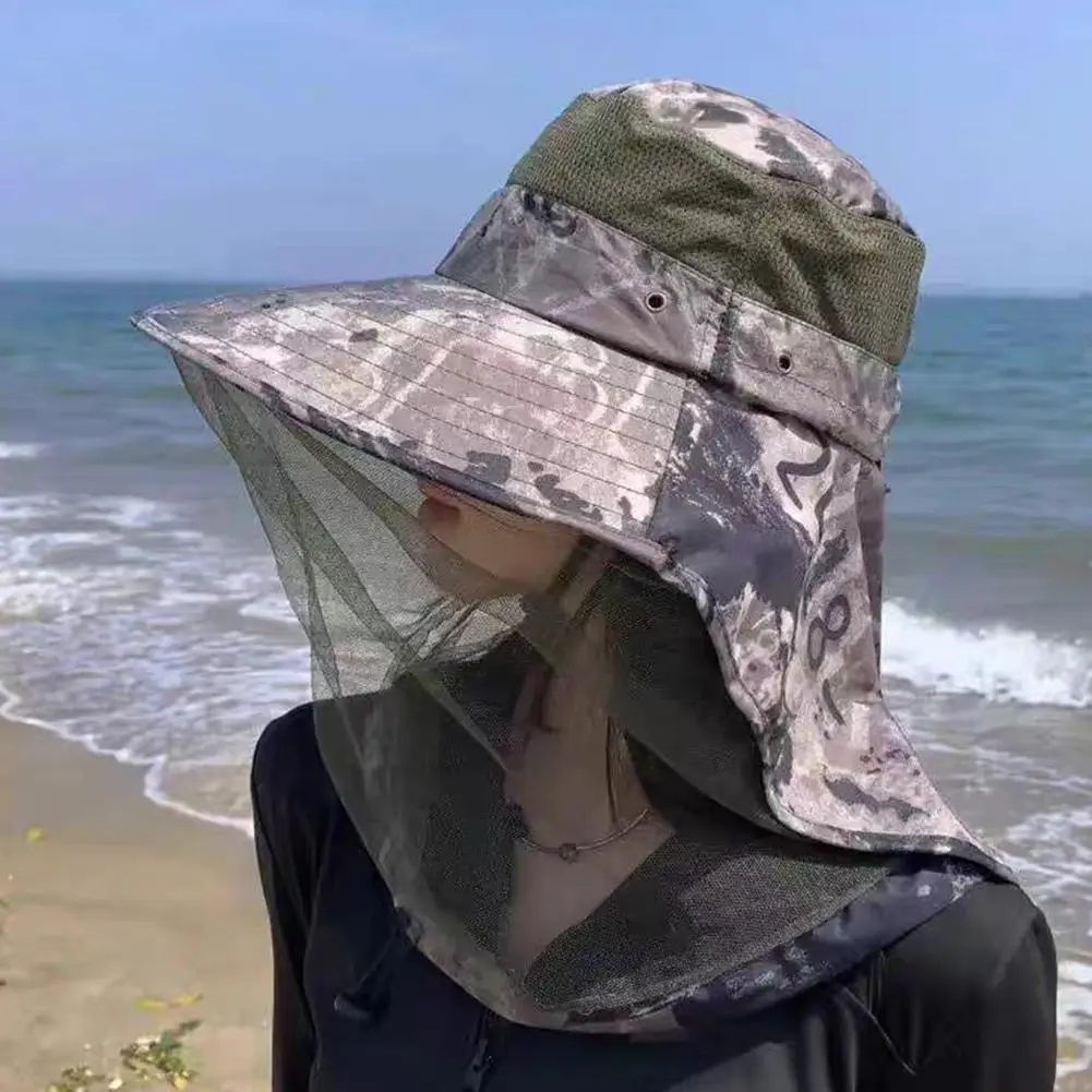 Bug Proof Sun Hat With Face Net UV Protection Fishing & Beekeeping Gear Full Coverage Breathable Mesh Summer Outdoor Hat
