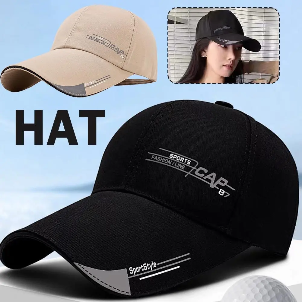 Women Men Summer Structured Baseball Cap Adjustable Snapback Sunhat Outdoor Sports Hip Hop Solid Cotton Baseball Hat Casquette