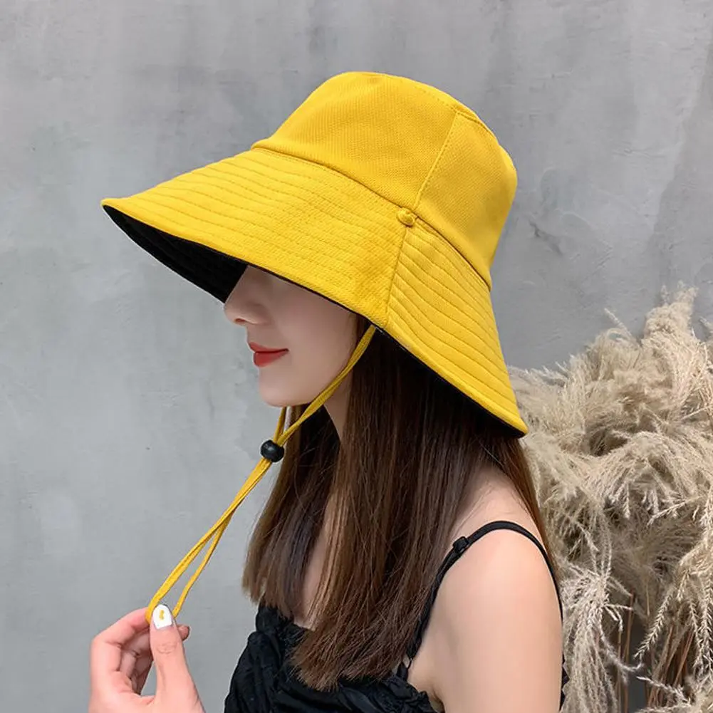 Fisherman Hat Women's Summer Face Cover, Sunscreen, Large Brim Sunshade Hat, Internet Celebrity Double-Sided And Versatile