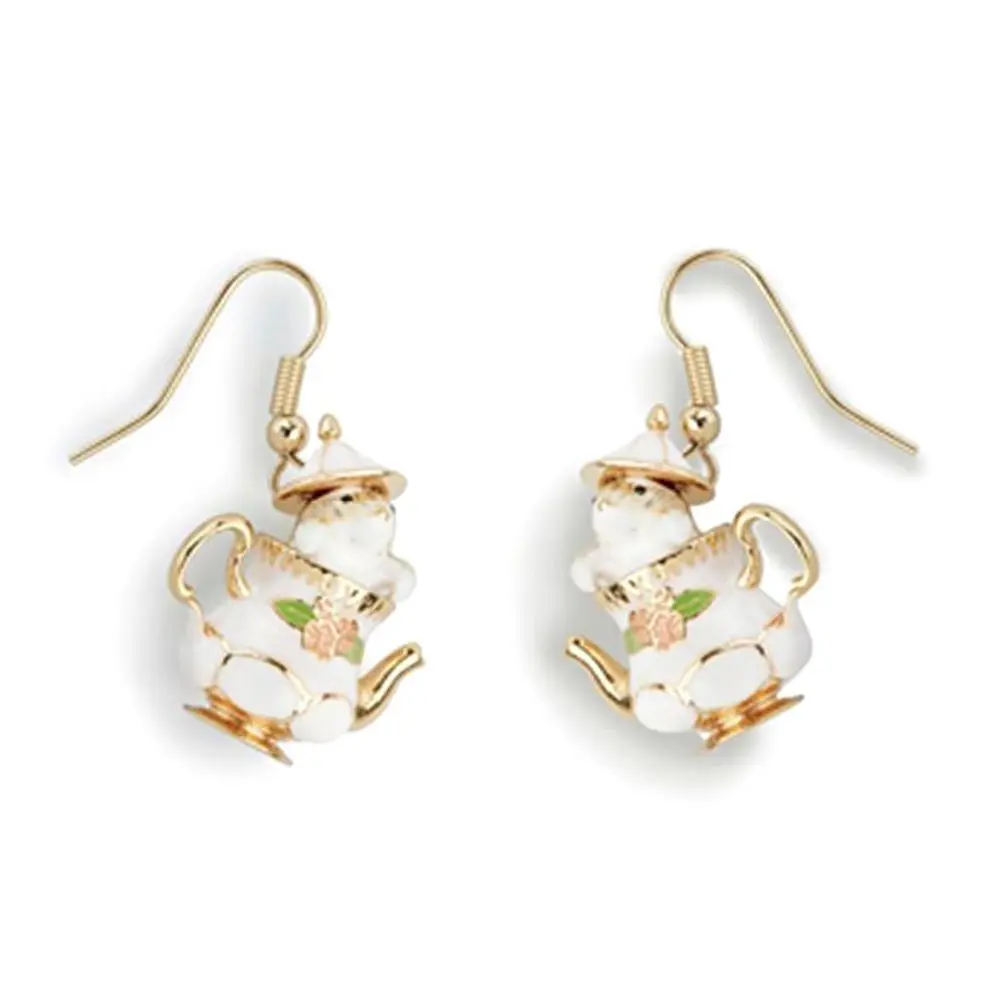 In My Teapot Jewelry Set Cute Squirrel In Teapot Handmade Charm Animal Pendant Earring Necklaces Enamel Jewelry Dainty Teap M5H9