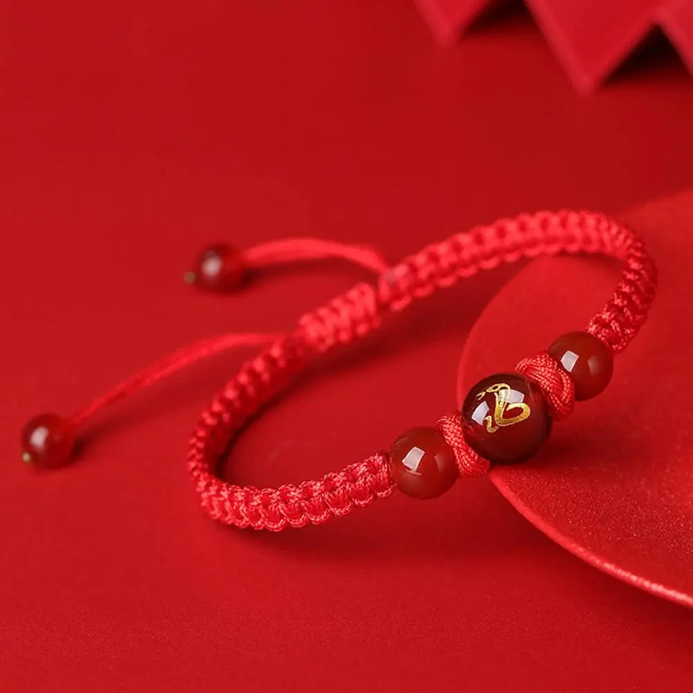 2024 Fashion Year Lucky Red Rope Bracelet For Women Female Chinese Style Braided Bracelet Near Year Jewelry Gifts