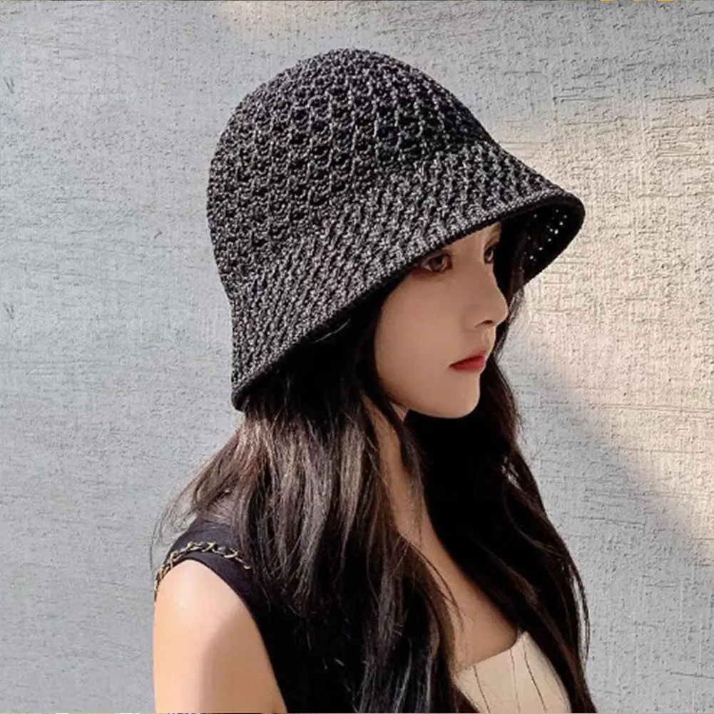 Beach Korean Straw Hat Summer Women Visor Bucket Hat Fisherman Hat Hand Weaving Panama Girl Fishing Chapeau Sun Hats For Women