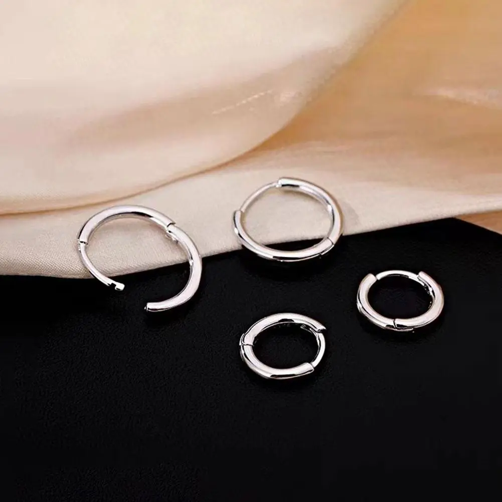1Pair Single Minimal Gold Color Tiny Cartilage Hoop Earrings Steel Trendy Glossy Small Huggie Earring Piercing Jewelry
