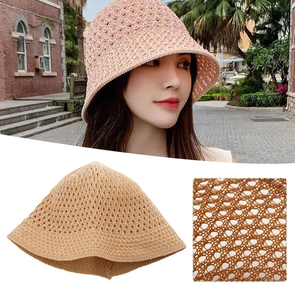 Beach Korean Straw Hat Summer Women Visor Bucket Hat Fisherman Hat Hand Weaving Panama Girl Fishing Chapeau Sun Hats For Women