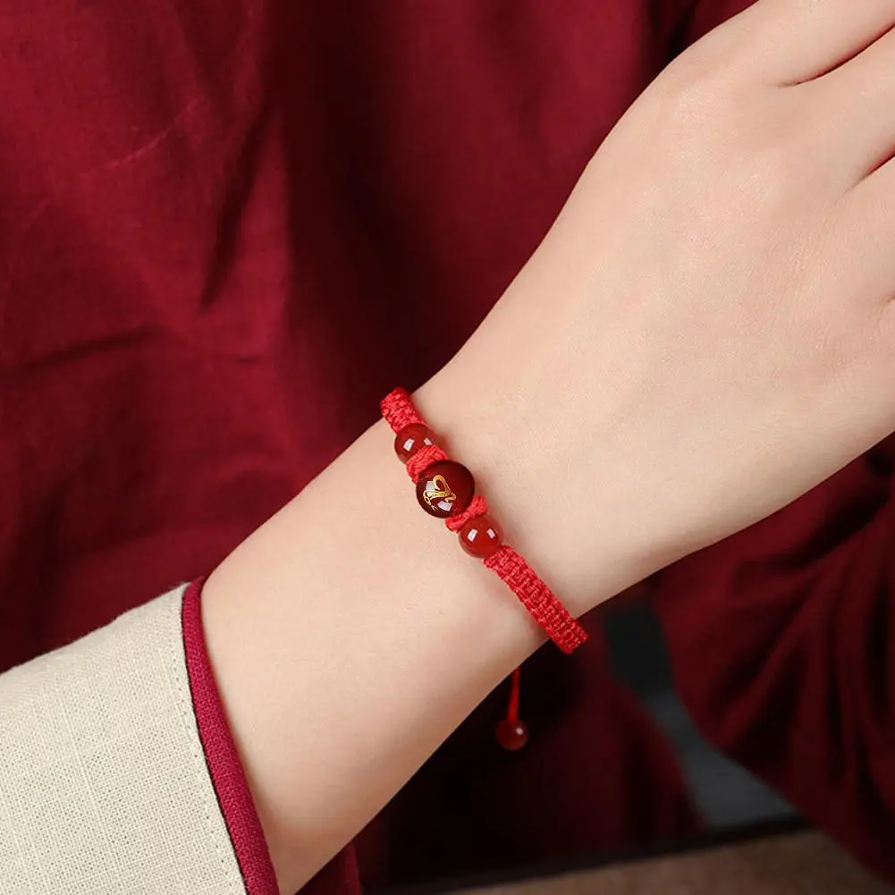 2024 Fashion Year Lucky Red Rope Bracelet For Women Female Chinese Style Braided Bracelet Near Year Jewelry Gifts