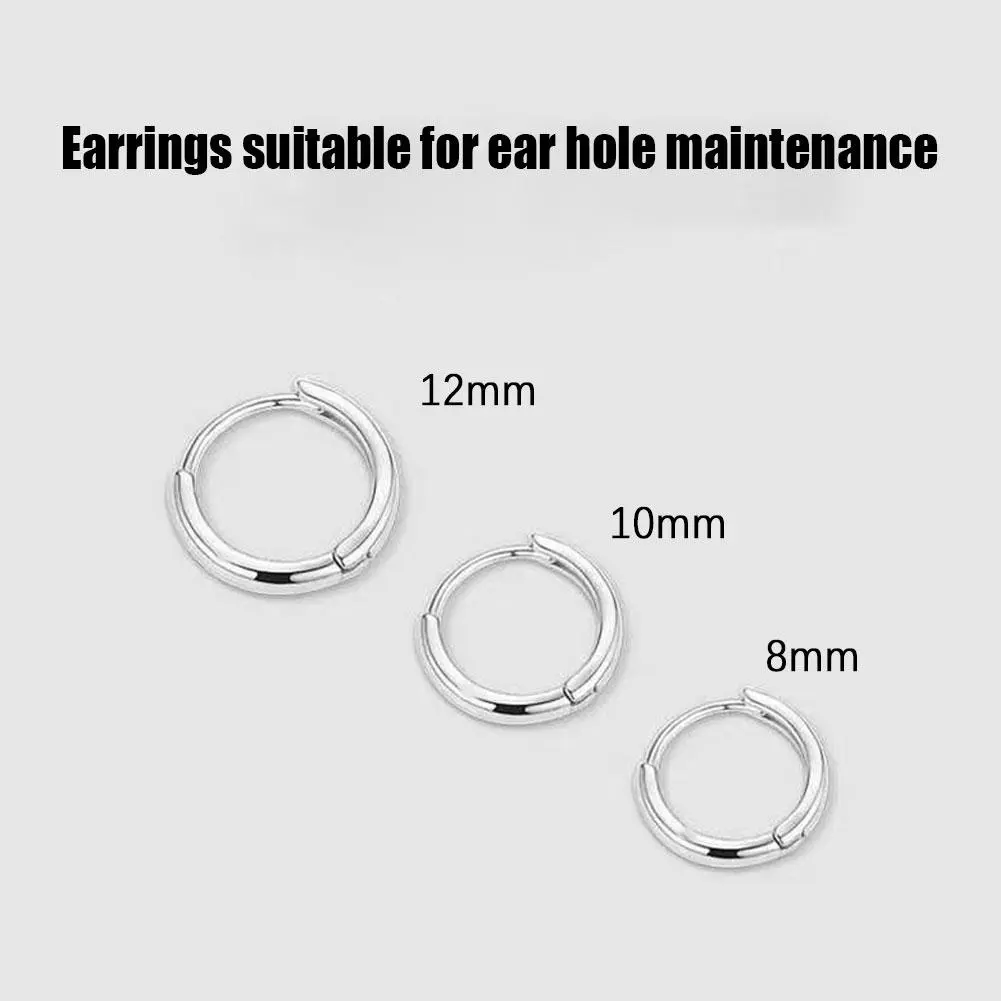 1Pair Single Minimal Gold Color Tiny Cartilage Hoop Earrings Steel Trendy Glossy Small Huggie Earring Piercing Jewelry