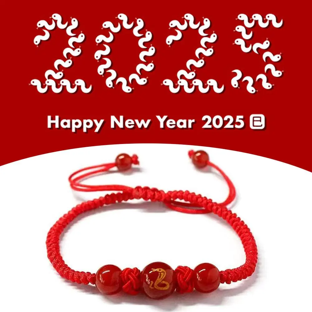 2024 Fashion Year Lucky Red Rope Bracelet For Women Female Chinese Style Braided Bracelet Near Year Jewelry Gifts
