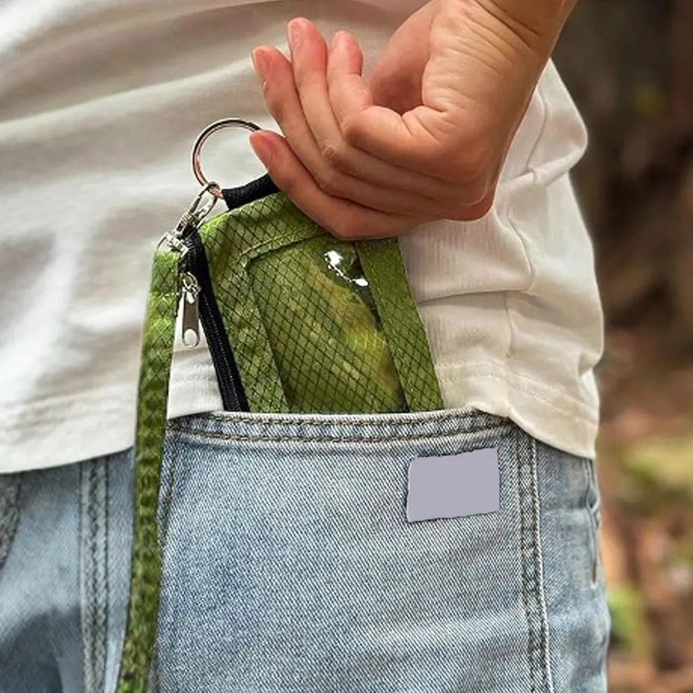RFID Blocking Small Wallet with ID Window Waterproof Zipper Case Pouch with Lanyard Keychain for Cards Cash Coin Purse