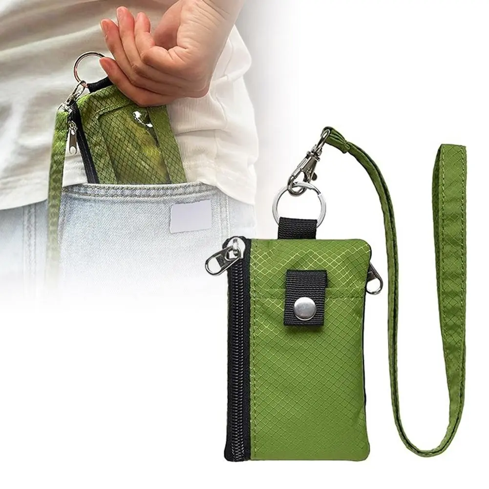 RFID Blocking Small Wallet with ID Window Waterproof Zipper Case Pouch with Lanyard Keychain for Cards Cash Coin Purse
