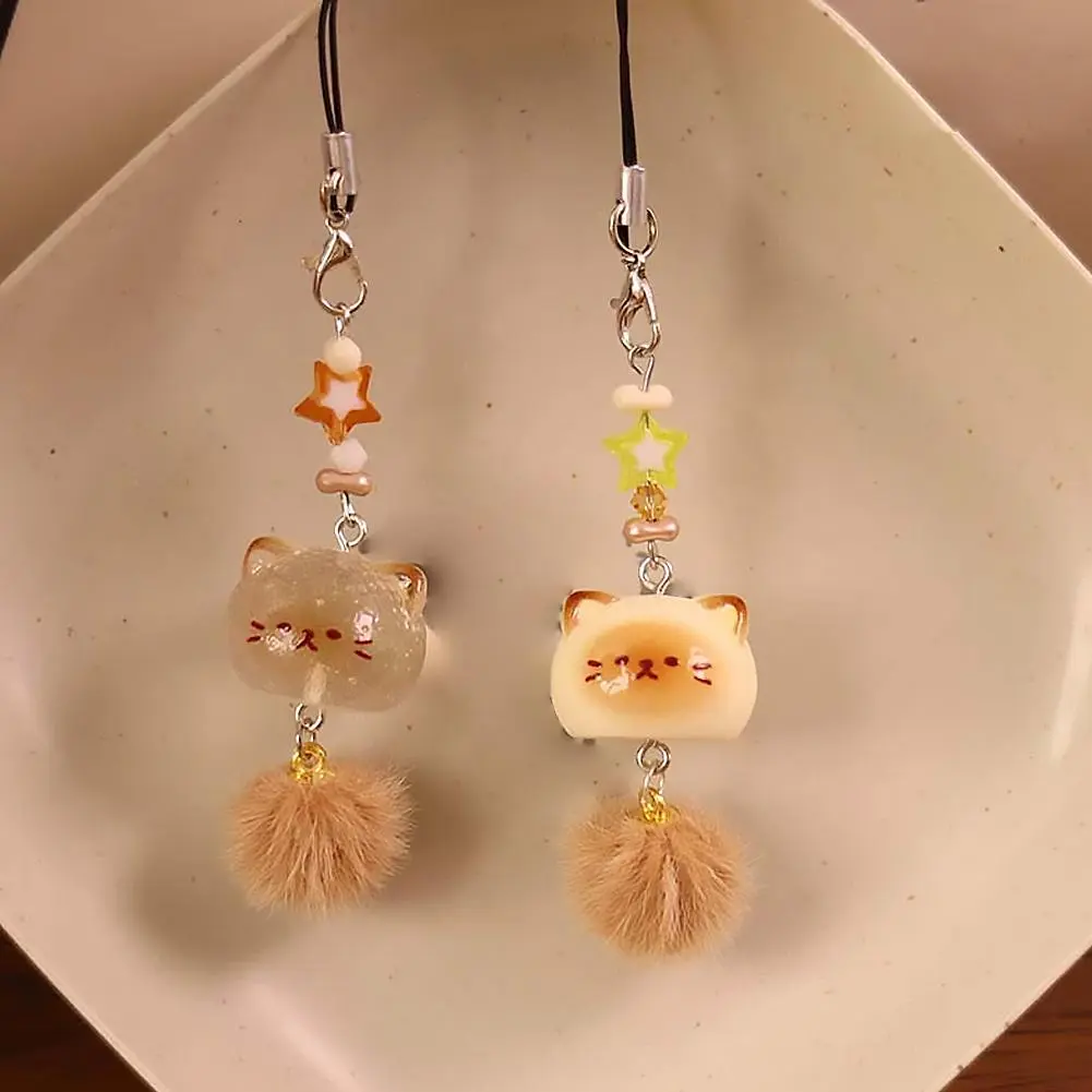 Plush Cat Kitten Keychain Cute Cartoon Phone Charm Cartoon Pendant Key Chain Hanging Strap Bag Students Keychain Chain Cat N8L0