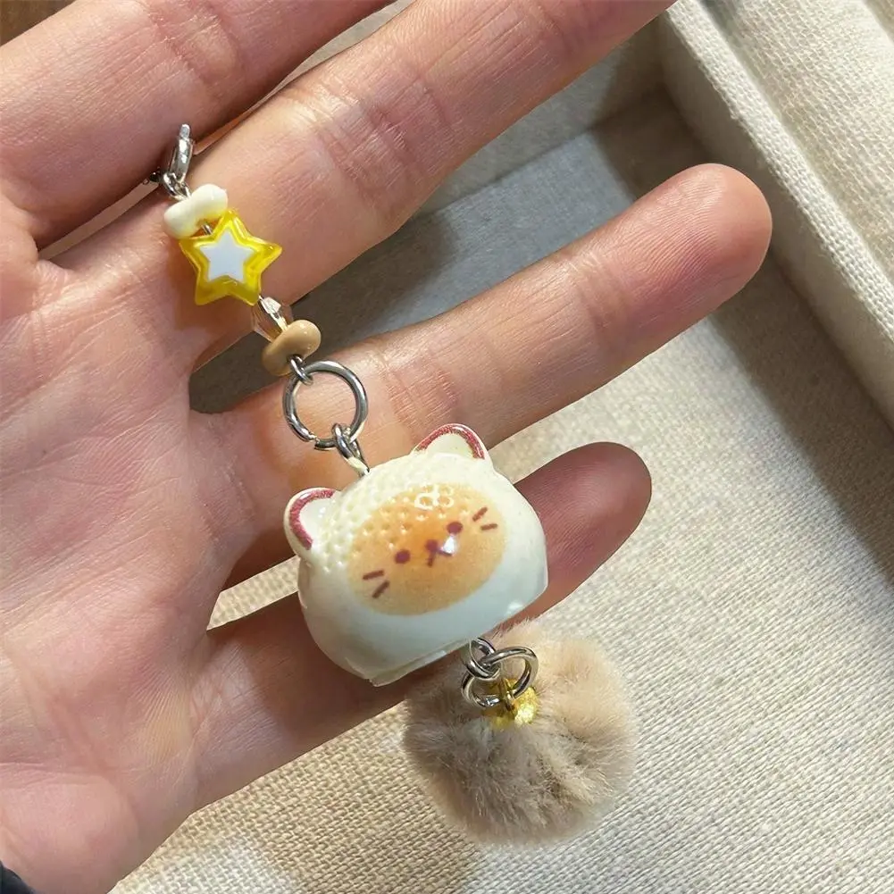 Plush Cat Kitten Keychain Cute Cartoon Phone Charm Cartoon Pendant Key Chain Hanging Strap Bag Students Keychain Chain Cat N8L0