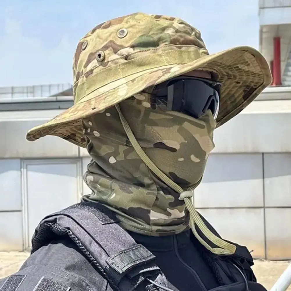 Summer Men Bucket Hat Outdoor UV Protection Wide Brim Panama Safari Hunting Hiking Hat Mesh Fisherman Hat Beach Sunscreen Cap