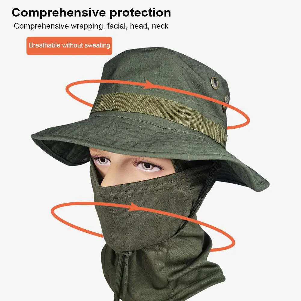 Summer Men Bucket Hat Outdoor UV Protection Wide Brim Panama Safari Hunting Hiking Hat Mesh Fisherman Hat Beach Sunscreen Cap