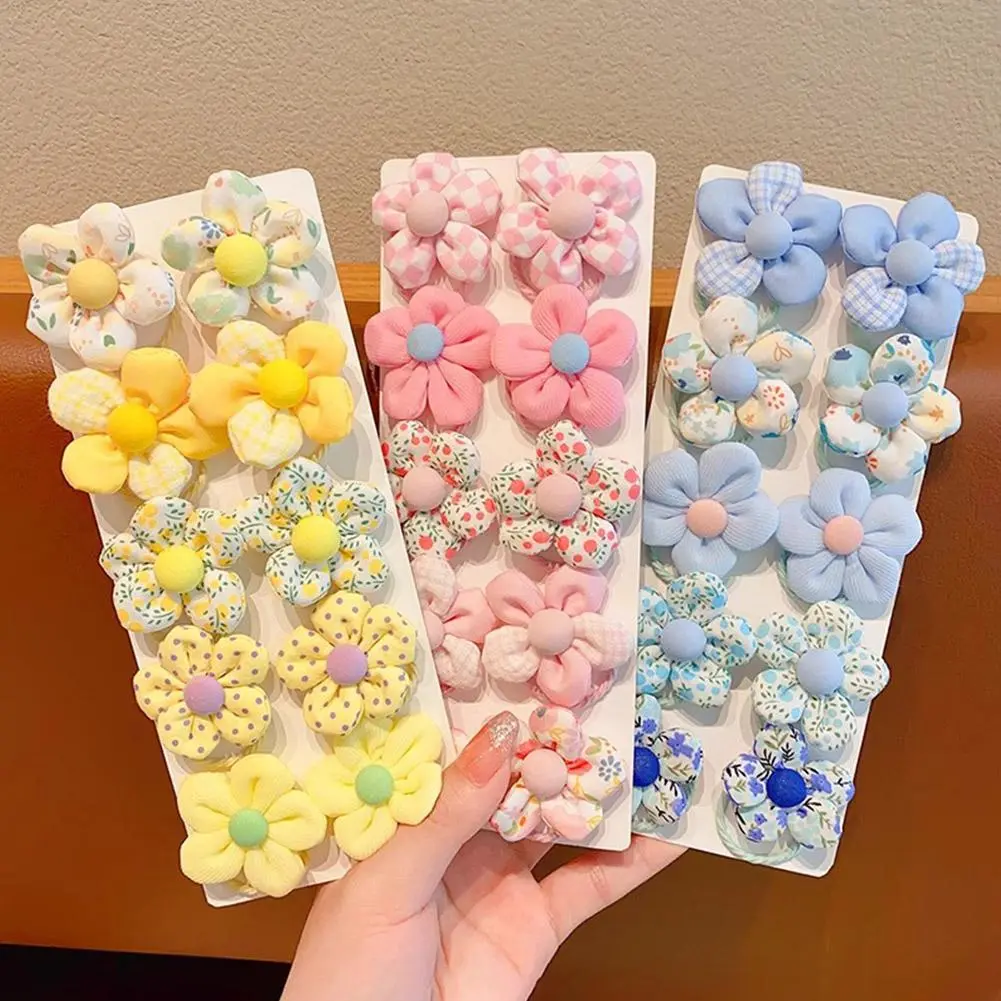 Sweet Flower Shaped Hair Ties Elastic Hairbands Baby Baby ﻿ Hair Girls Ponytail Rubber Holders Accessories Colorful Band B5T9