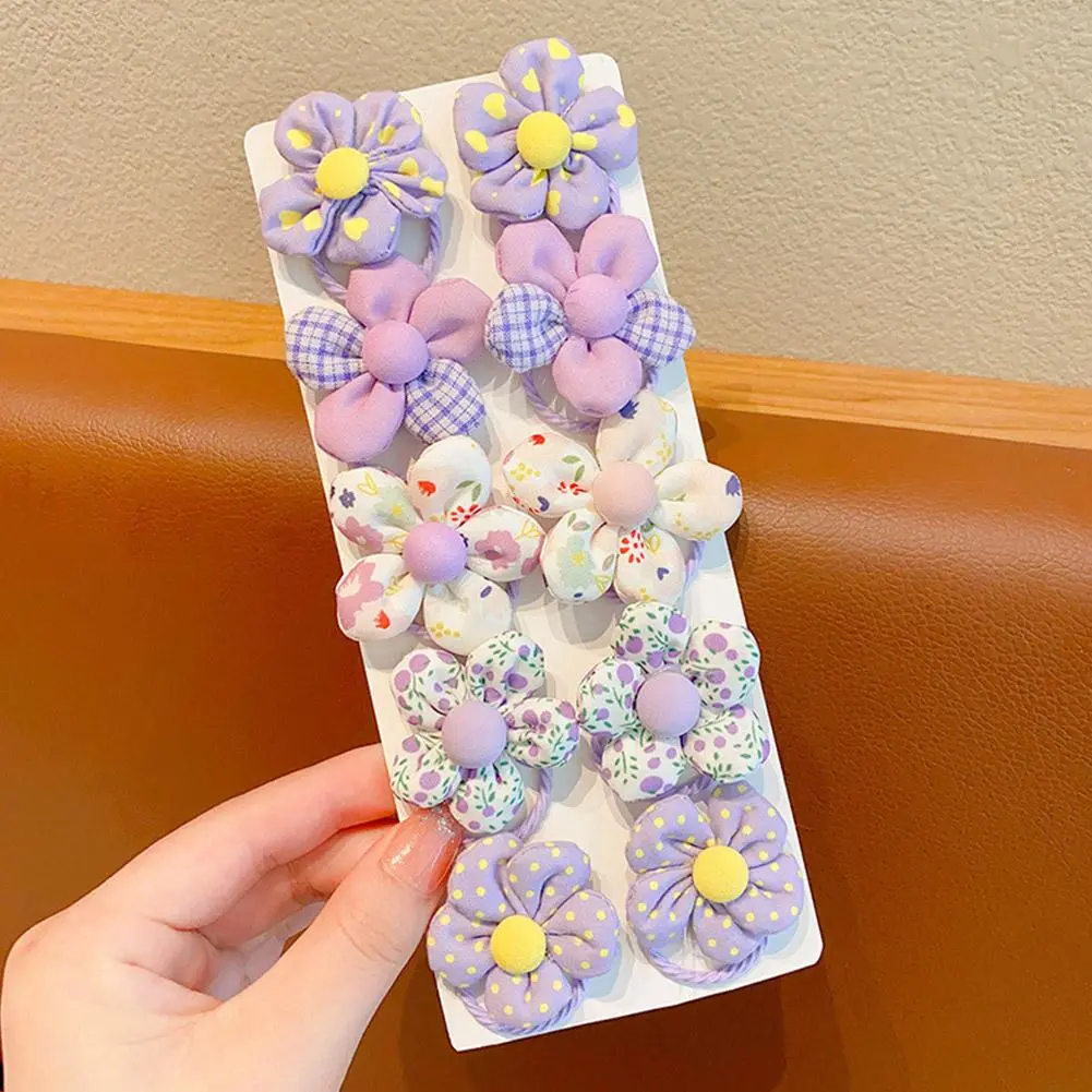 Sweet Flower Shaped Hair Ties Elastic Hairbands Baby Baby ﻿ Hair Girls Ponytail Rubber Holders Accessories Colorful Band B5T9