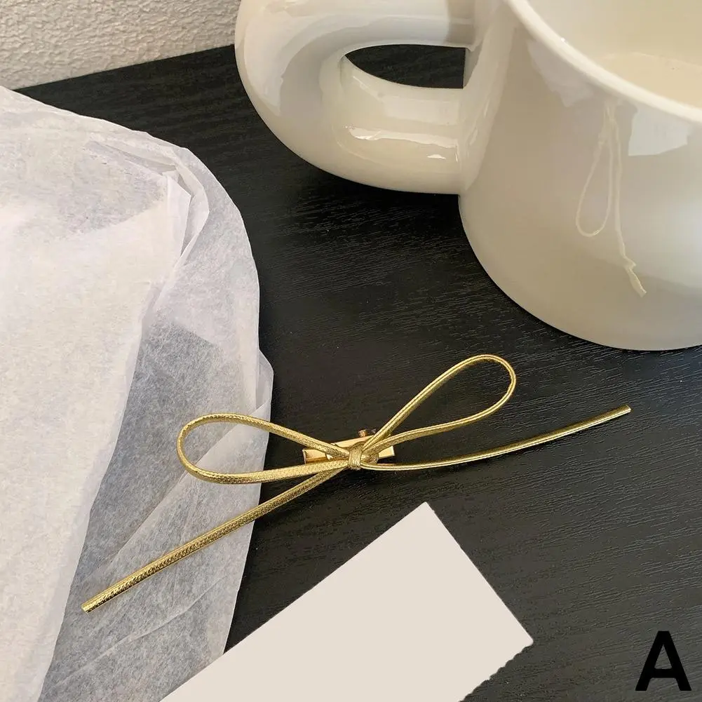 Simple Bowknot Hairpin Hair Accessories Back Clip Leather Girl Tied Clip Accessories Ballet Hair Clip Hair Bow Hair Ribbon C9B1