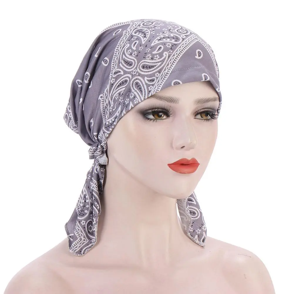 2025 NEW Fashion Women Flower Muslim Ruffle Cancer Chemo Hat Beanie Scarf Turban Head Wrap Cap Printed Headwear Lady Hats New