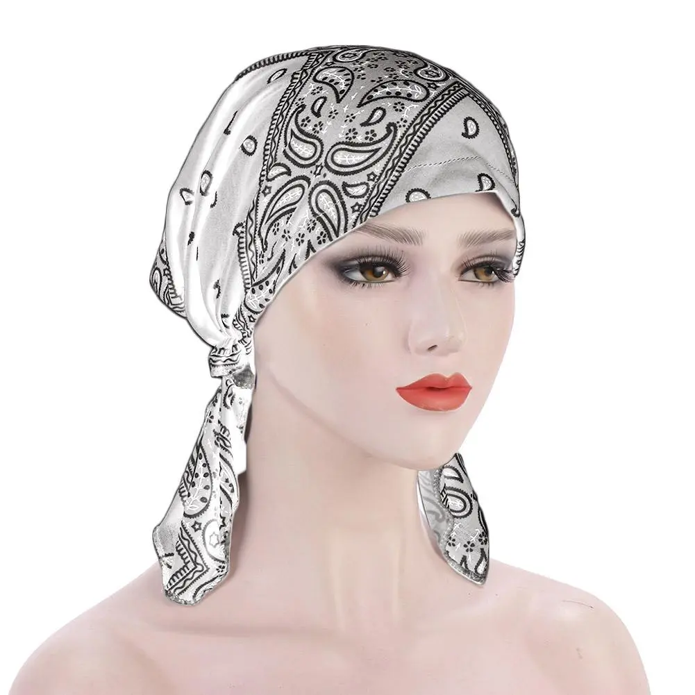 2025 NEW Fashion Women Flower Muslim Ruffle Cancer Chemo Hat Beanie Scarf Turban Head Wrap Cap Printed Headwear Lady Hats New