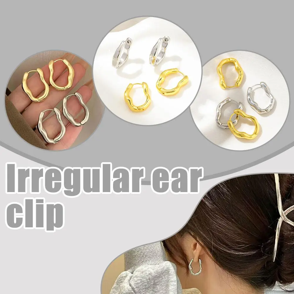 High-end New Design Trendy Retro Geometric Hoop Earrings For Women Irregular Light Luxury Simple Circle Earings Fashion Jew O2M4