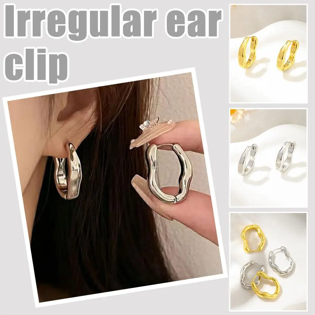 High-end New Design Trendy Retro Geometric Hoop Earrings For Women Irregular Light Luxury Simple Circle Earings Fashion Jew O2M4