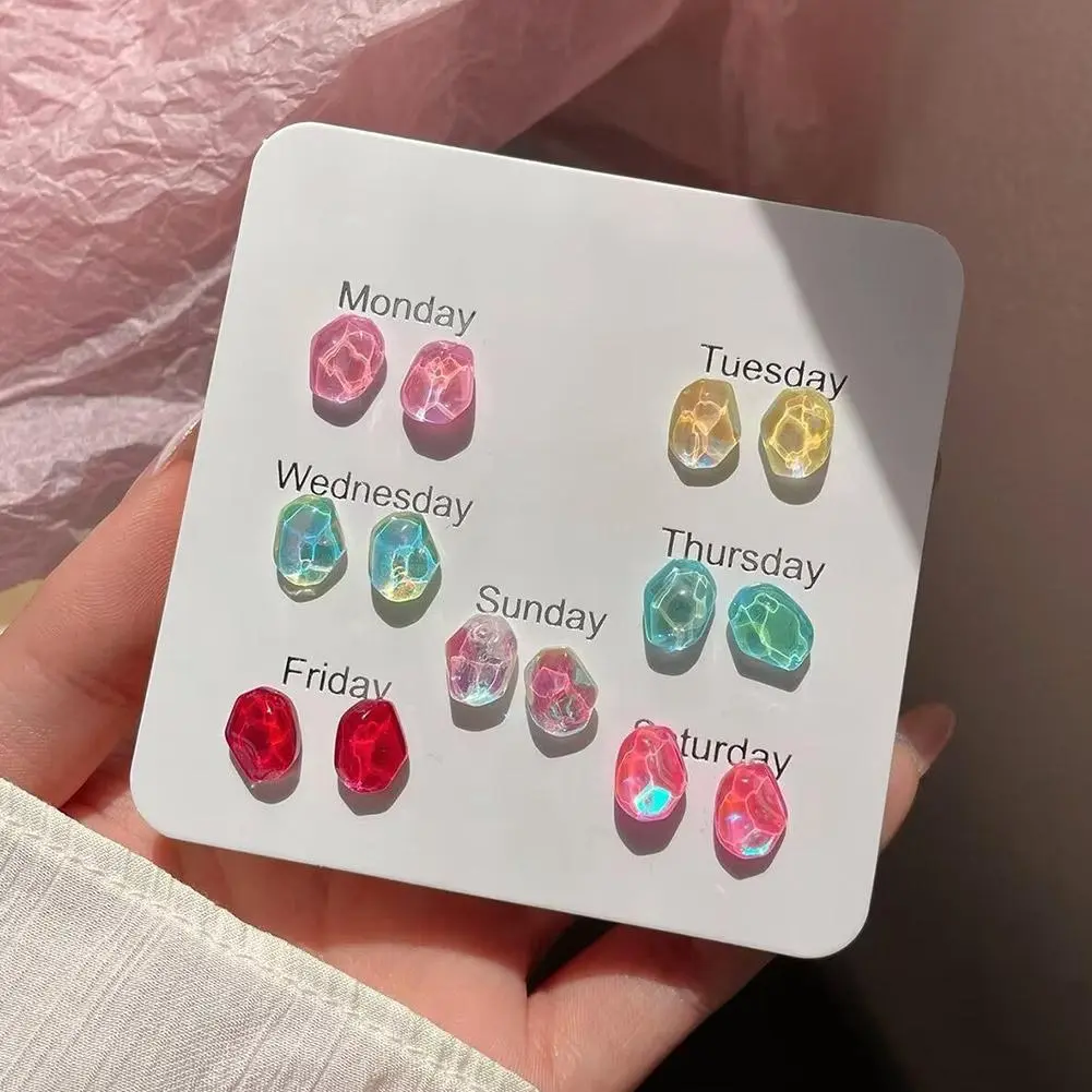 Cute Hearts Butterfly Stud Earrings Set For Women One Week Earrings For Special Moments Mother's Day Christmas Valentines G M6O3