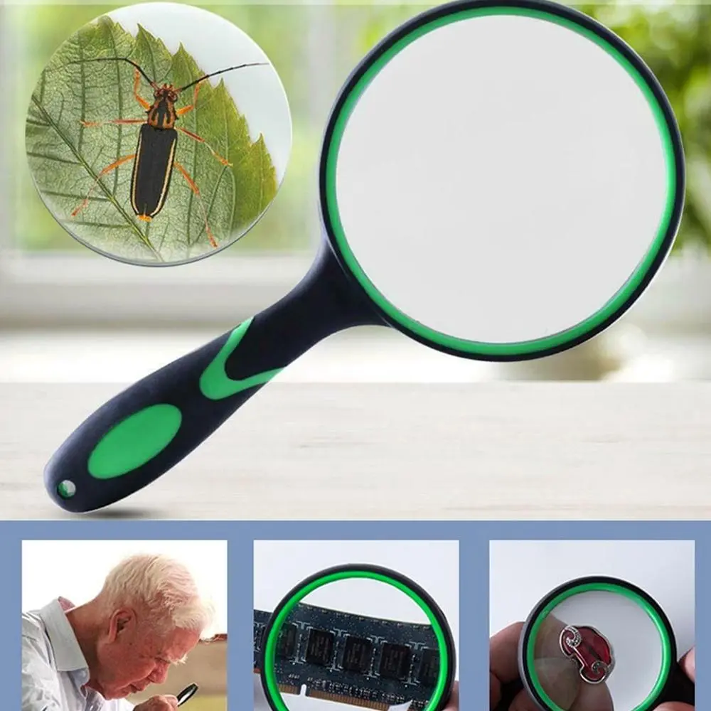 10X Magnifying Glass For Kids Seniors Handheld Reading Magnifier 50mm Magnifying Lens For Reading Science Nature Exploration