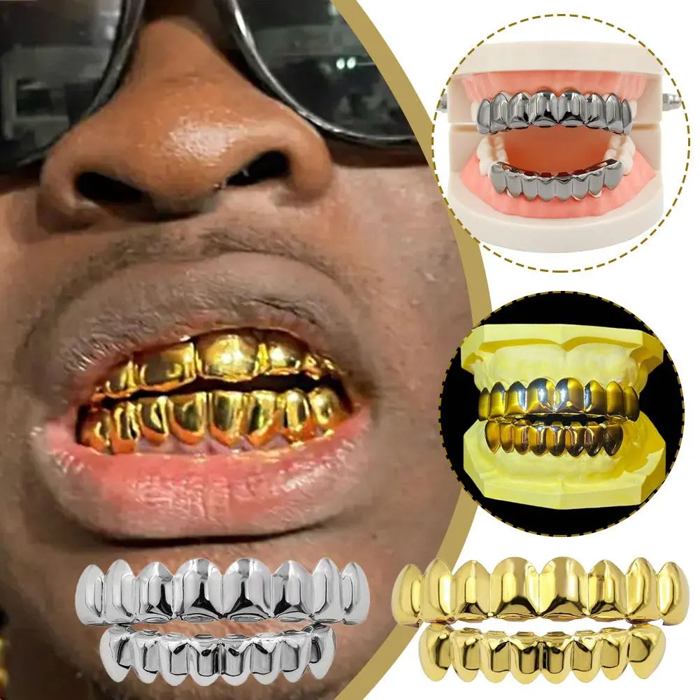 NEW Gold Plated 24K Hip Hop Rapper Tooth Grill Quality Jewelry Accessory For Men And Women Body Piercing Jewelry Accessorie V1V3
