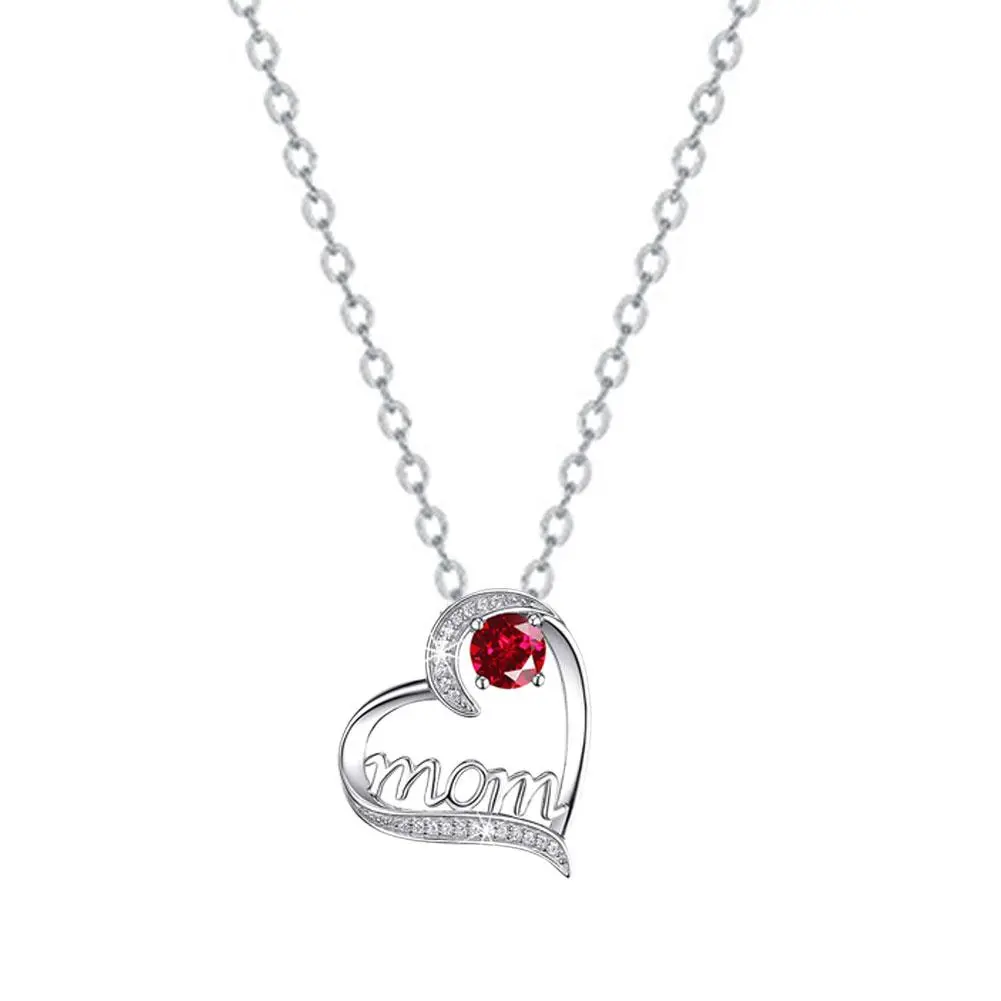 Heart Mom Necklace Luxury Crystals Clavicle Chain Aesthetic Suitable For Mother Day Gift Romantic 2025 New Fashion Jewelry