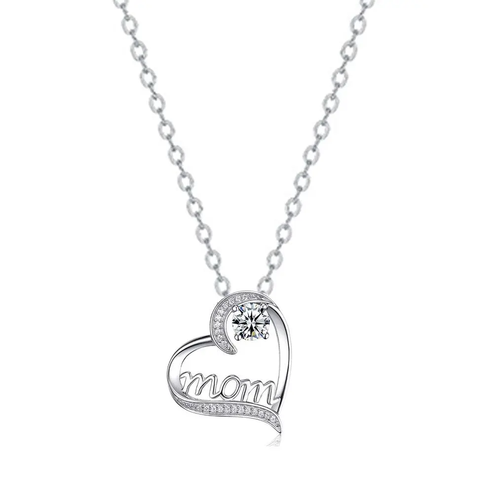 Heart Mom Necklace Luxury Crystals Clavicle Chain Aesthetic Suitable For Mother Day Gift Romantic 2025 New Fashion Jewelry