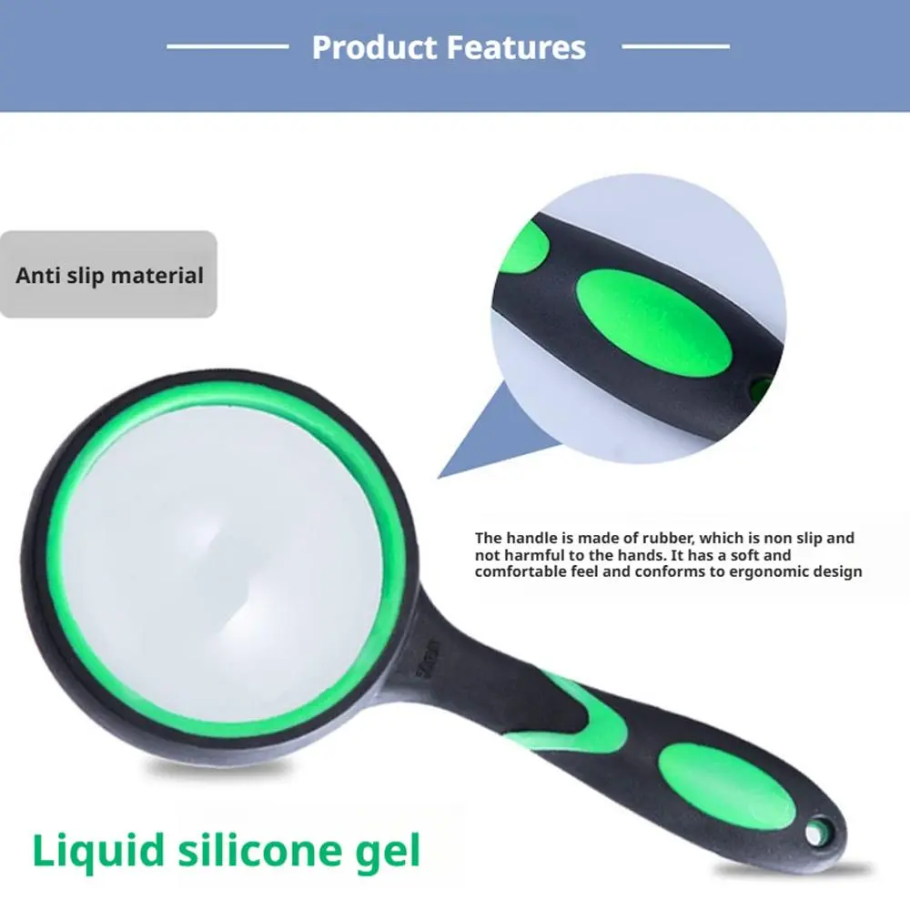 10X Magnifying Glass For Kids Seniors Handheld Reading Magnifier 50mm Magnifying Lens For Reading Science Nature Exploration