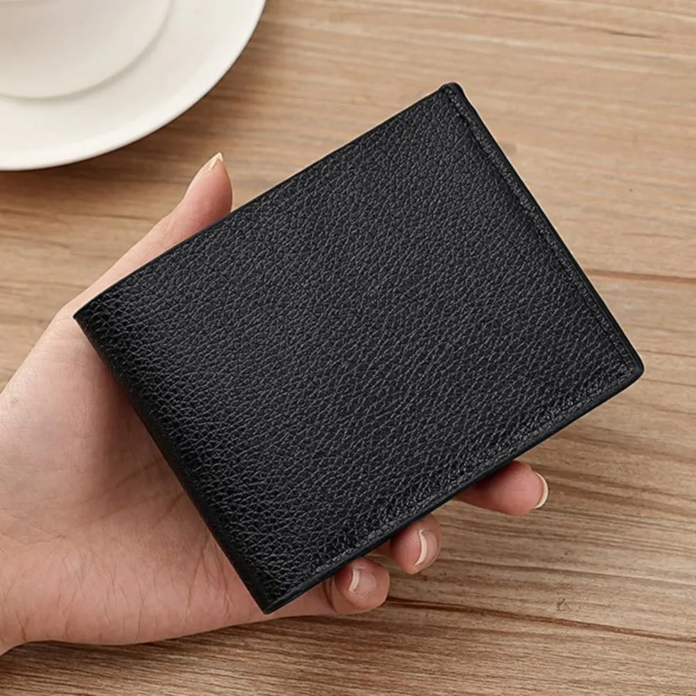Simple Design Purse Stylish Men's Faux Leather Wallets with Multiple Pockets for Business Travel Daily Use Solid Color for Male