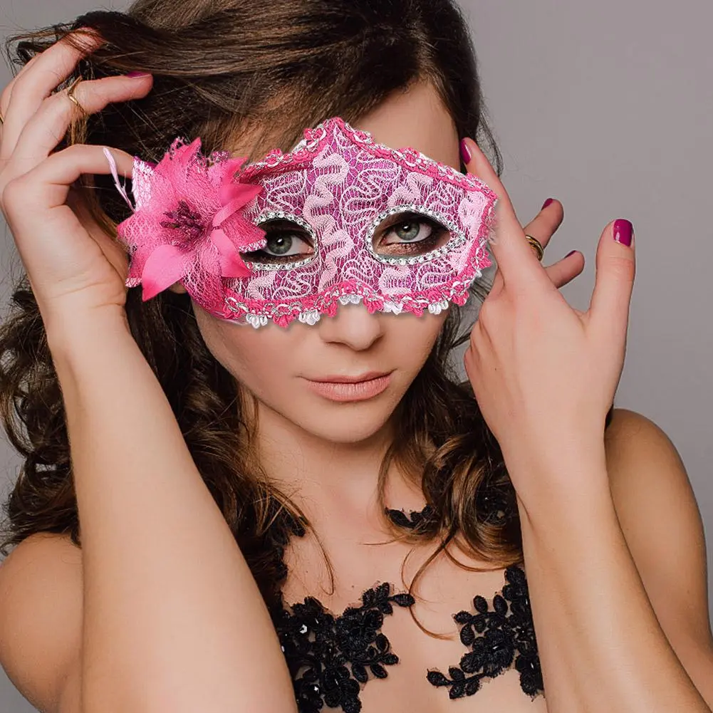 Flower Lace Halloween Mask For Masquerade Ball Half-face Eye Mask For Women Party Performance Props Fashion Mardi Gras Mask R9V6