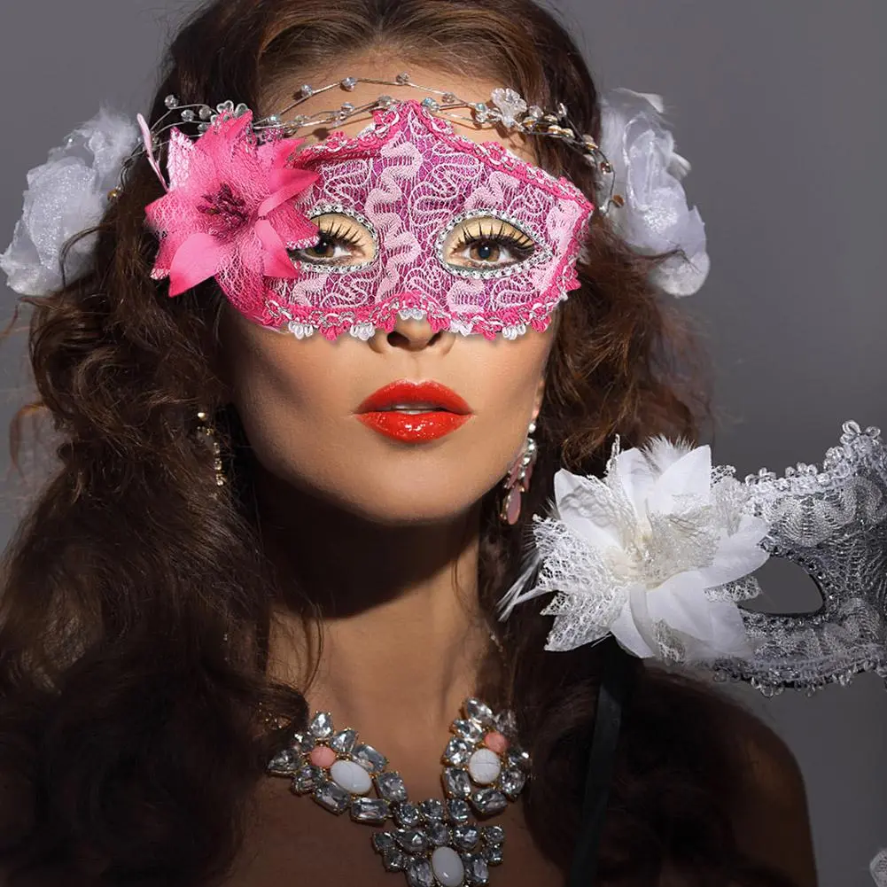 Flower Lace Halloween Mask For Masquerade Ball Half-face Eye Mask For Women Party Performance Props Fashion Mardi Gras Mask R9V6