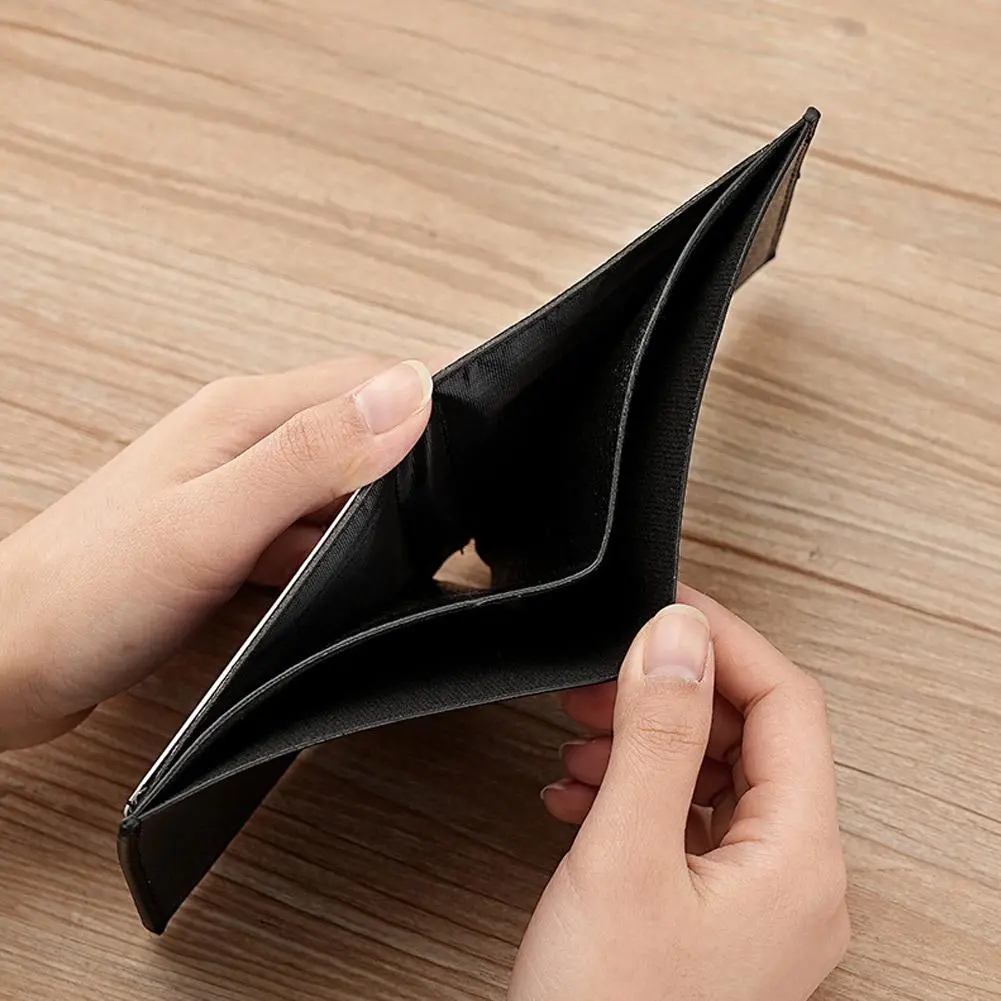 Simple Design Purse Stylish Men's Faux Leather Wallets with Multiple Pockets for Business Travel Daily Use Solid Color for Male