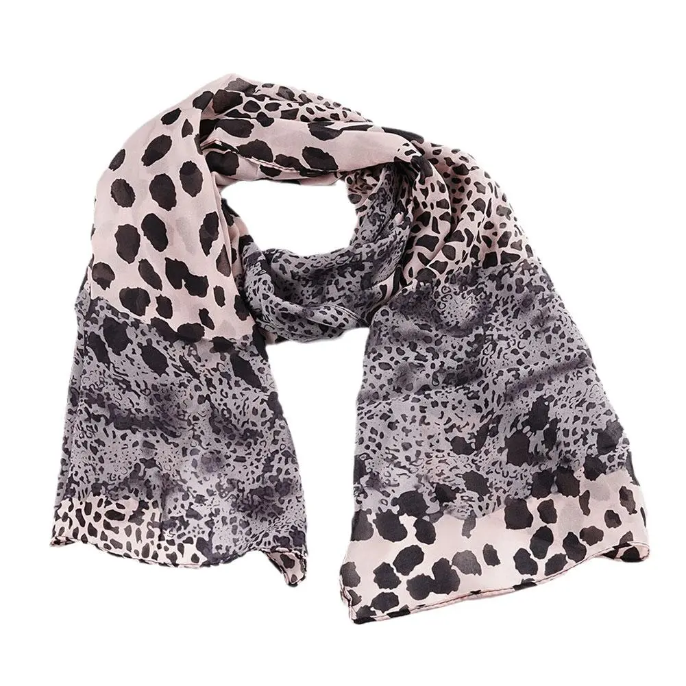 Women Leopard Print Chiffon Scarf Scarves Fashion Women Soft Long Shawls Printed Multifunction Winter Ladies Style Silk Scarf
