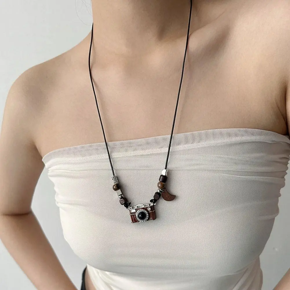 NEW Cute 3D Camera Charm Pendant Necklace Clavicle Chain Creative Camera Pendant Popular Jewelry Gift For Women Girl Teenag T8Y0