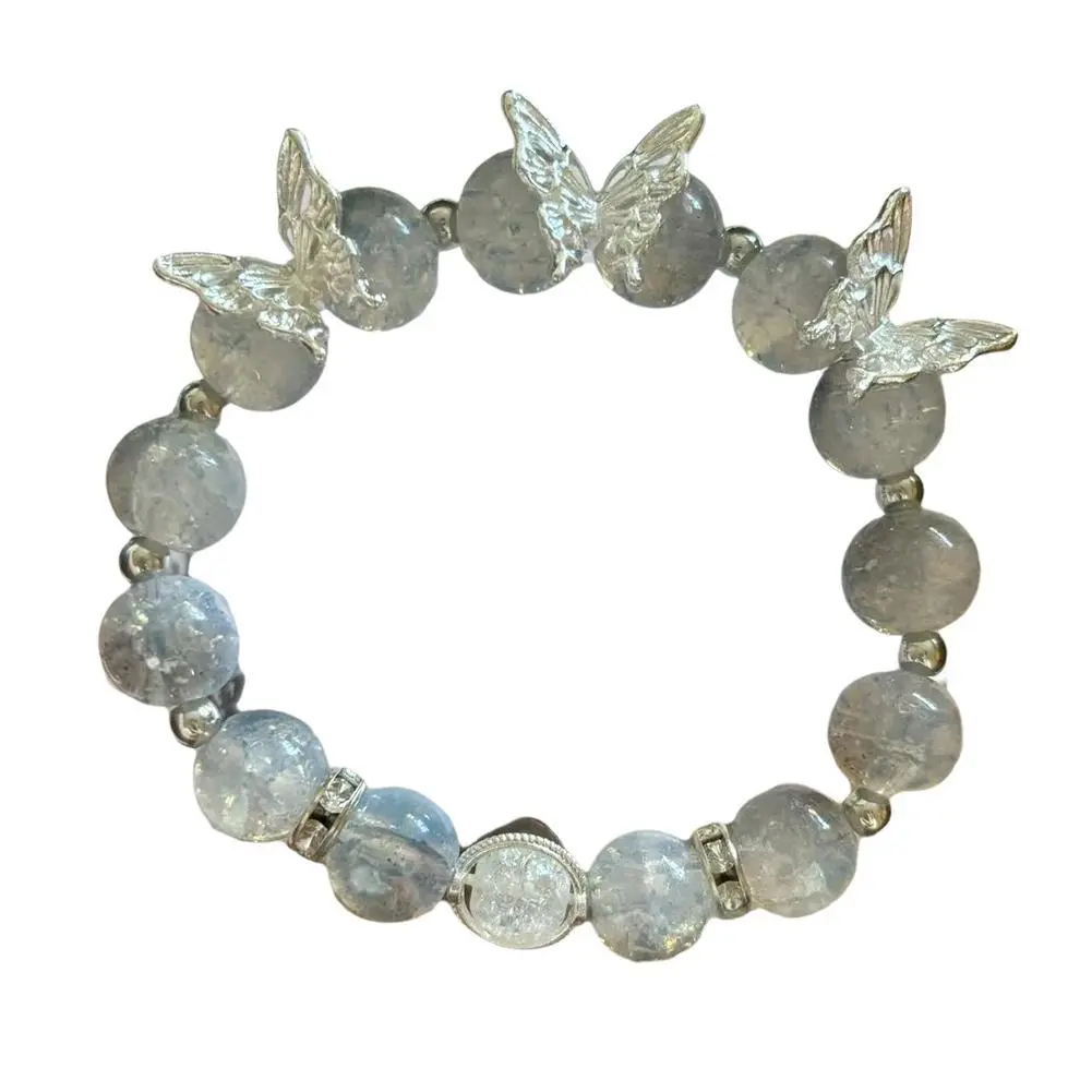 Jewelry Women's New Moonlight Crystal Bracelet Butterfly Accessories Light Niche Luxury Gifts Girl Temperament Beaded High- U3O5