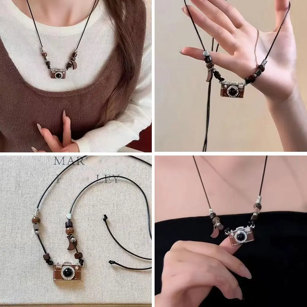 NEW Cute 3D Camera Charm Pendant Necklace Clavicle Chain Creative Camera Pendant Popular Jewelry Gift For Women Girl Teenag T8Y0