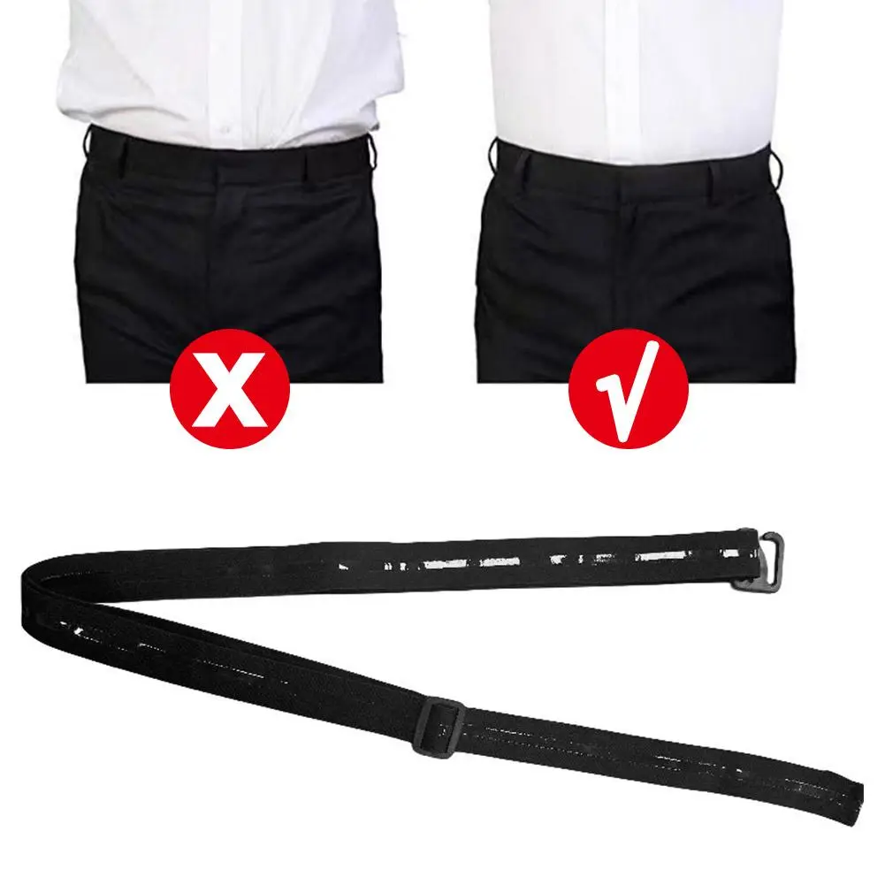 Men Women Shirt Stay Belt Imitation Nylon Black Non-slip Elastic Waistband Adjustable Tuck Straps Anti-Wrinkle For Business