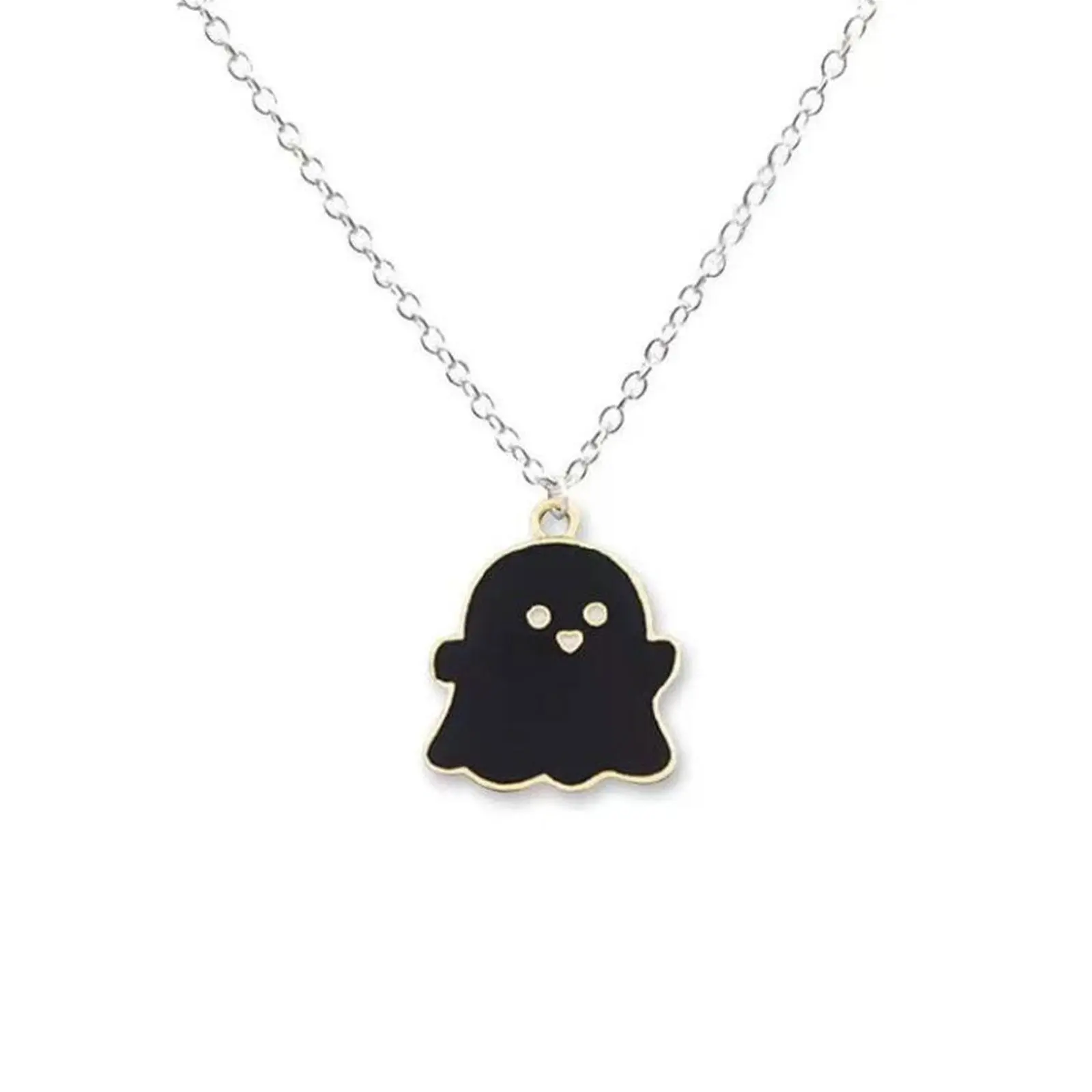 Cute Ghost Couple Pendant Necklaces For Best Friend Couple Necklace Lovely Women Necklaces Fashion Jewelry Cartoon Design E1B4
