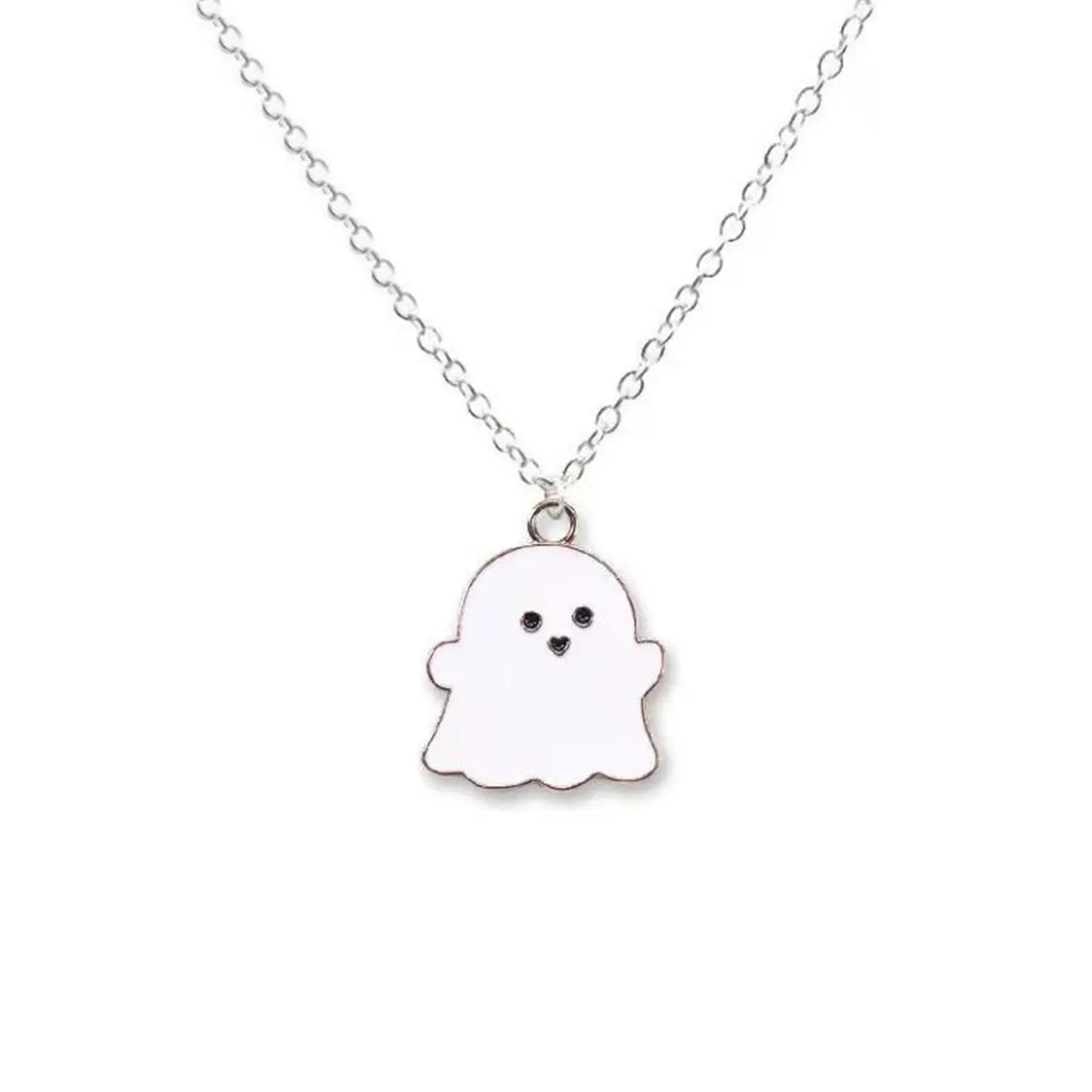 Cute Ghost Couple Pendant Necklaces For Best Friend Couple Necklace Lovely Women Necklaces Fashion Jewelry Cartoon Design E1B4
