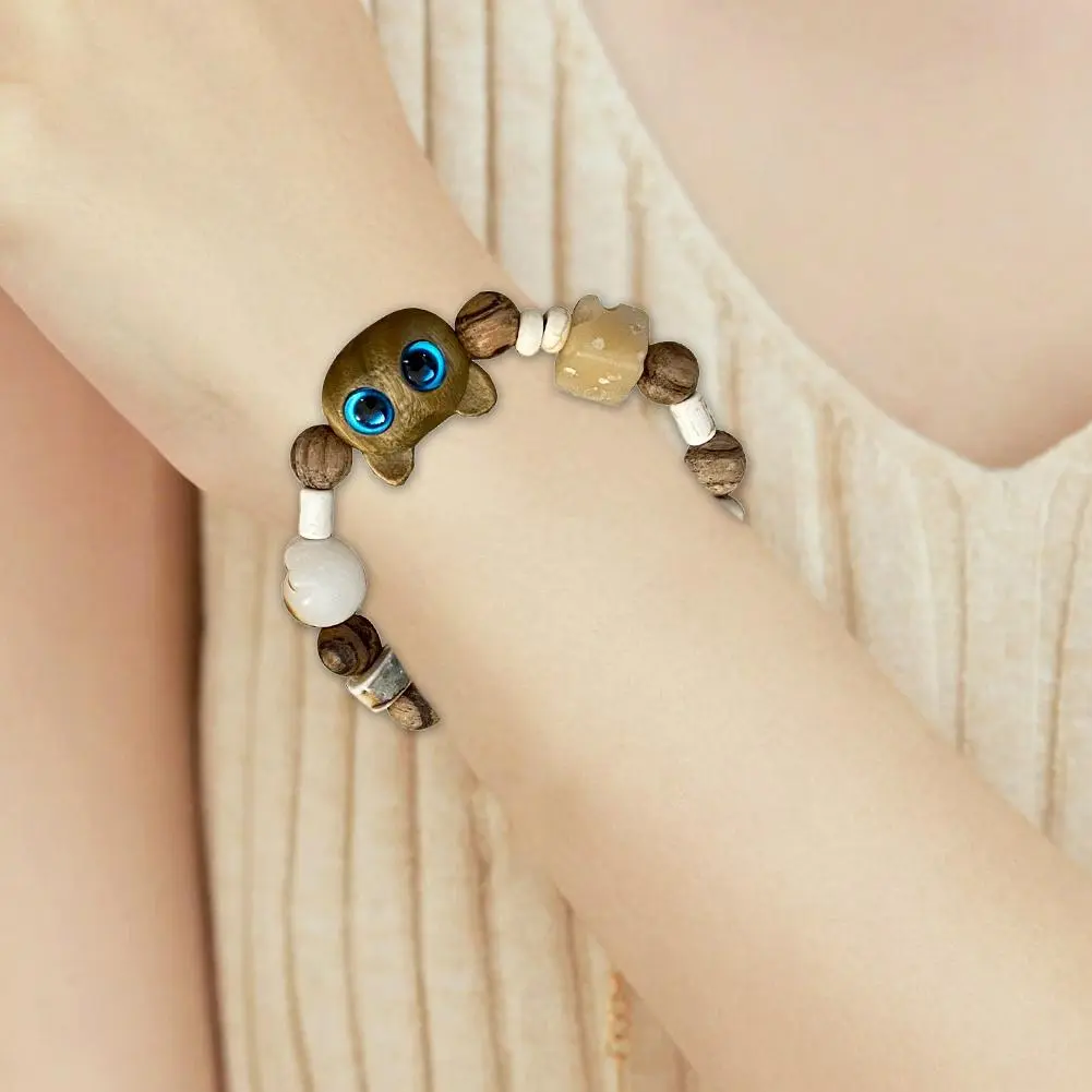 NEW Matching Bracelets Couples Women Men Luminous Cute Cat Glow Cat The Bangles Bracelete Dark In Friendship Black Head Whi Z4T9