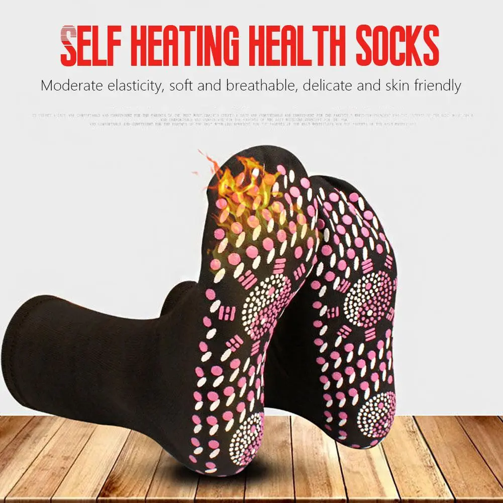 Winter Self Heating Socks, Warm Feet Socks, Tomaline Health Socks, Cold Resistant Mid Length Socks, Thickened Sole Massage Socks