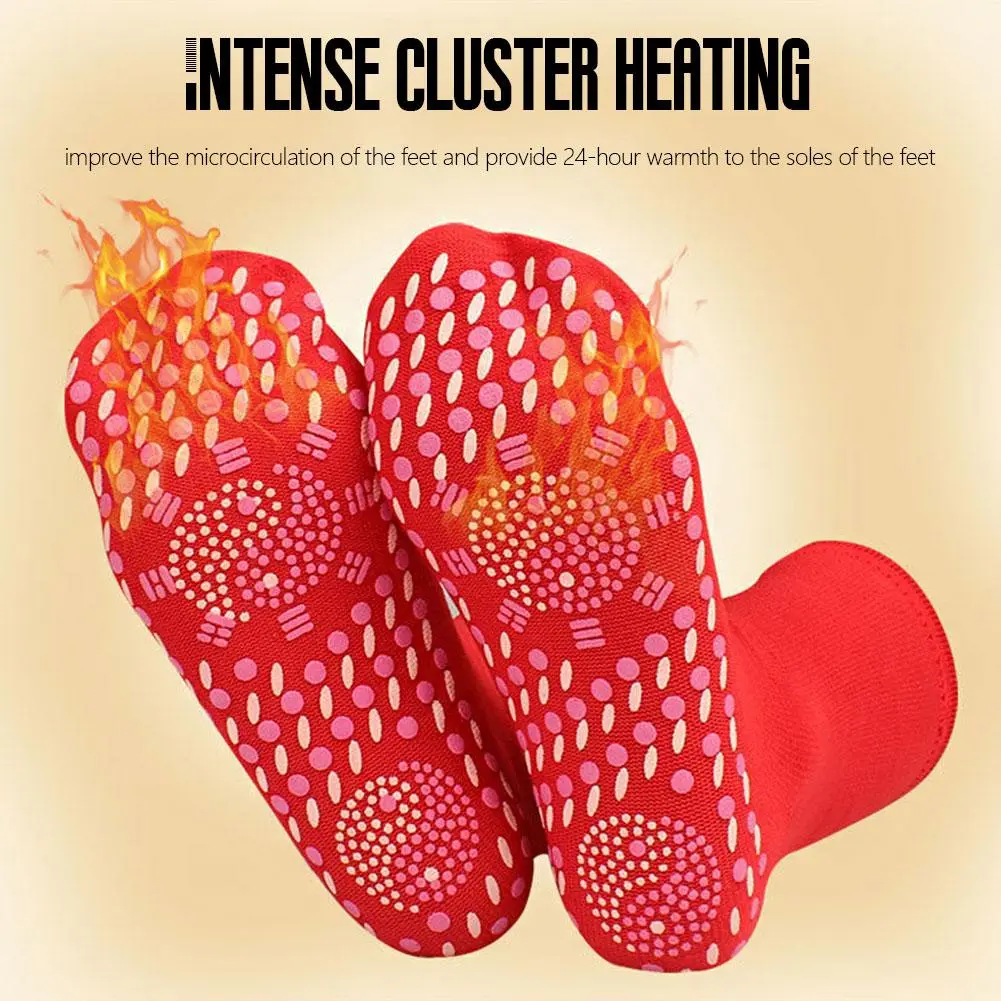 Winter Self Heating Socks, Warm Feet Socks, Tomaline Health Socks, Cold Resistant Mid Length Socks, Thickened Sole Massage Socks