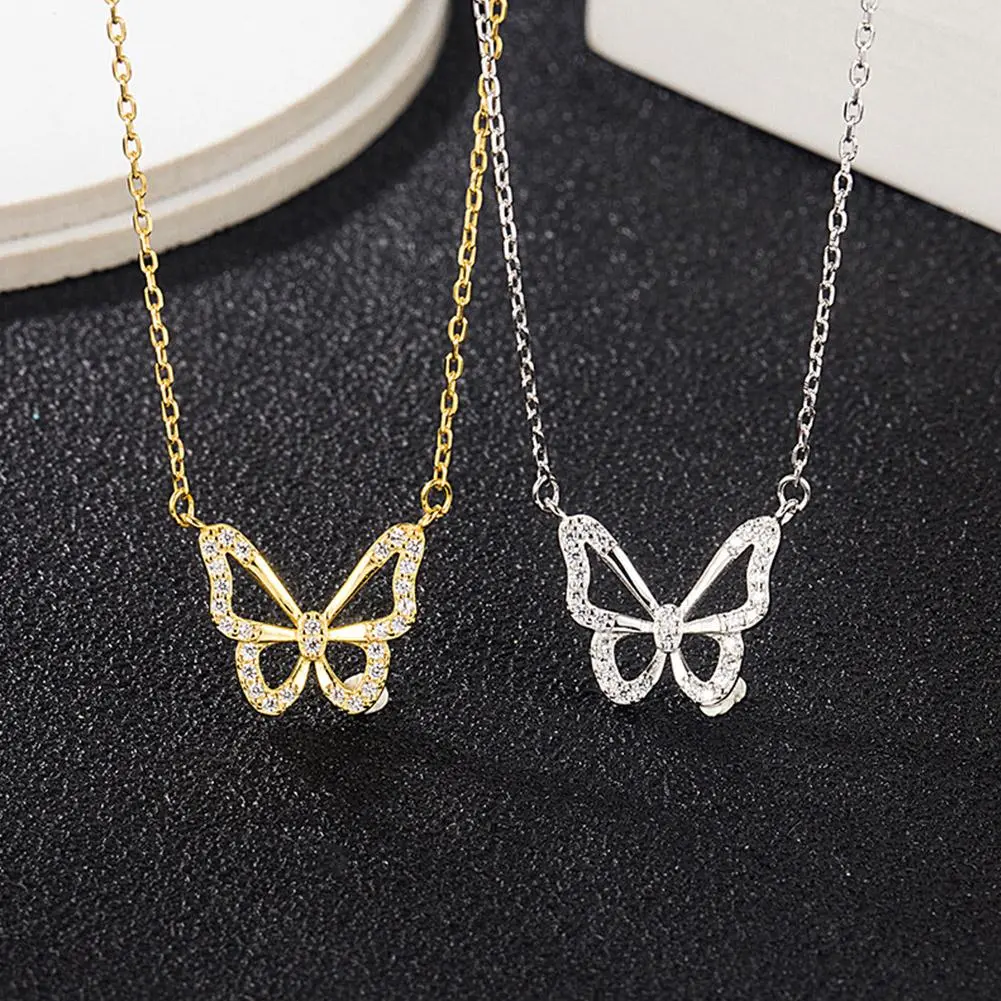 2024 New Butterfly Necklace Crystal Necklace For Girls Jewelry Korean Fashion Necklaces For Women Chain Accessories